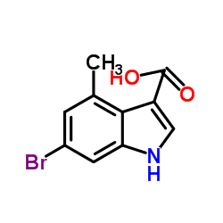 6-Bromo-4-methyl-1H-indole-3-carboxylic acid结构式