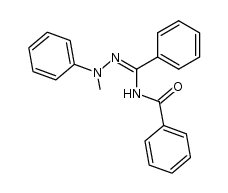 N-Benzoyl-ω-methyl-ω-phenyl-phenylhydrazidin结构式