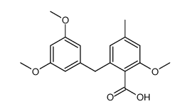 2-methoxy-4-methyl-6-[(3,5-dimethoxyphenyl)-methyl]-benzoic acid结构式