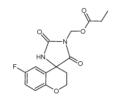 (6-fluoro-2',5'-dioxospiro[chroman-4,4'-imidazolidin]-1'-yl)methyl propionate Structure