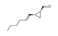 Cyclopropanecarboxaldehyde, 2-(1-hexenyl)-, [1S-[1alpha,2alpha(E)]]- (9CI) Structure