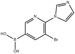 5-Bromo-6-(imidazol-1-yl)pyridine-3-boronic acid structure