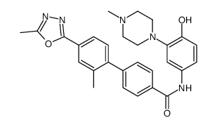 2'-METHYL-4'-(5-METHYL-[1,3,4]OXADIAZOL-2-YL)-BIPHENYL-4-CARBOXYLIC ACID [4-HYDROXY-3-(4-METHYL-PIPERAZIN-1-YL)-PHENYL]-AMIDE结构式