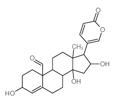 Bufa-4,20,22-trienolide,3,14,16-trihydroxy-19-oxo-, (3a,16b)- (9CI)结构式