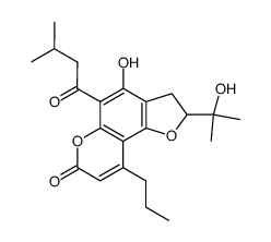 2,3-Dihydro-4-hydroxy-2-(1-hydroxy-1-methylethyl)-5-(3-methyl-1-oxobutyl)-9-propyl-7H-furo[2,3-f][1]benzopyran-7-one structure