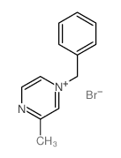 Pyrazinium,3-methyl-1-(phenylmethyl)-, bromide (1:1) structure