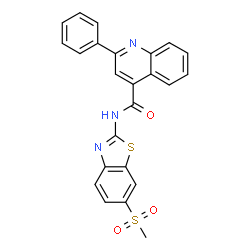 N-(6-(methylsulfonyl)benzo[d]thiazol-2-yl)-2-phenylquinoline-4-carboxamide结构式