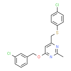 3-CHLOROBENZYL 6-([(4-CHLOROPHENYL)SULFANYL]METHYL)-2-METHYL-4-PYRIMIDINYL ETHER结构式