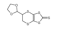 5,6-dihydro-5-(1',3'-dioxolan-2'-yl)-1,3-dithiolo[4,5-b]1,4-dithiin-2-thione Structure