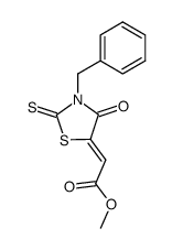 methyl 2-[4-oxo-3-(phenylmethyl)-2-thioxo-1,3-thiazolidin-5-yliden]ethanoate结构式