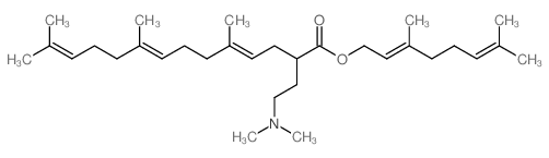 [(2E)-3,7-dimethylocta-2,6-dienyl] (4E,8E)-2-(2-dimethylaminoethyl)-5,9,13-trimethyl-tetradeca-4,8,12-trienoate结构式