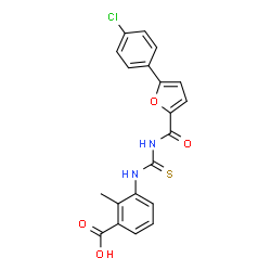 3-[[[[[5-(4-CHLOROPHENYL)-2-FURANYL]CARBONYL]AMINO]THIOXOMETHYL]AMINO]-2-METHYL-BENZOIC ACID结构式