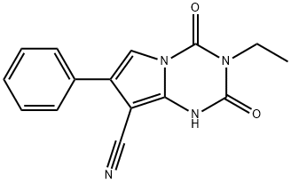 3-Ethyl-1,2,3,4-tetrahydro-2,4-dioxo-7-phenylpyrrolo[1,2-a]-1,3,5-triazine-8-carbonitrile结构式