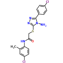 2-{[4-Amino-5-(4-chlorophenyl)-4H-1,2,4-triazol-3-yl]sulfanyl}-N-(4-chloro-2-methylphenyl)acetamide Structure