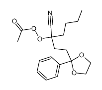 Peracetic acid 1-cyano-1-[2-(2-phenyl-1,3-dioxolan-2-yl)ethyl]pentyl ester Structure