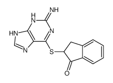 2-[(2-amino-7H-purin-6-yl)sulfanyl]-2,3-dihydroinden-1-one结构式