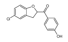 (5-chloro-2,3-dihydro-benzofuran-2-yl)-(4-hydroxy-phenyl)-methanone结构式