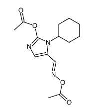 2-acetoxy-3-cyclohexyl-3H-imidazole-4-carbaldehyde O-acetyl-oxime Structure