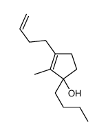 3-but-3-enyl-1-butyl-2-methylcyclopent-2-en-1-ol结构式