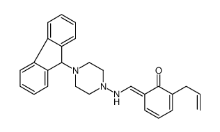 (6E)-6-[[[4-(9H-fluoren-9-yl)piperazin-1-yl]amino]methylidene]-2-prop-2-enylcyclohexa-2,4-dien-1-one结构式