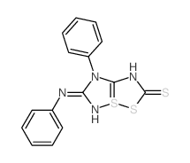 2H-4l4-(1,2,4)Thiadiazolo(1,5-b)(1,2,4)dithiazole-2-thione, 1,5,6,7-tetrahydro-7-phenyl-6-(phenylimino)-, (6Z)-结构式