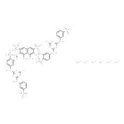 hexasodium 4-amino-3,6-bis[[5-[[4-chloro-6-[(3-sulphonatophenyl)amino]-1,3,5-triazin-2-yl]amino]-2-sulphonatophenyl]azo]-5-hydroxynaphthalene-2,7-disulphonate结构式