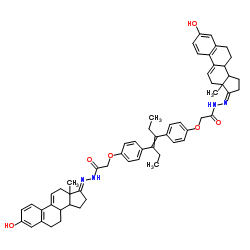 Acetic acid,2,2'-[(1,2-diethyl-1,2-ethenediyl)bis(4,1-phenyleneoxy)]bis-,bis[(3-hydroxyestra-1,3,5(10),9(11)-tetraen-17-ylidene)hydrazide], (?,?,E)-(9CI) structure