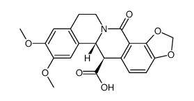 (+)-trans-2,3-Dimethoxy-8-oxo-9,10-(methylenedioxy)-13-carboxytetrahydroprotoberberine结构式