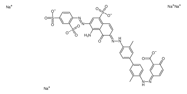 5-[[4'-[[8-amino-7-[(2,4-disulphophenyl)azo]-1-hydroxy-5-sulpho-2-naphthyl]azo]-3,3'-dimethyl[1,1'-biphenyl]-4-yl]azo]salicylic acid, sodium salt structure