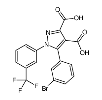 5-(3-bromophenyl)-1-[3-(trifluoromethyl)phenyl]pyrazole-3,4-dicarboxylic acid Structure