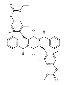 (((2S,5S)-3,6-dioxo-1,4-bis((S)-1-phenylethyl)piperazine-2,5-diyl)bis(methylene))bis(3,5-dimethyl-4,1-phenylene) diethyl dicarbonate Structure