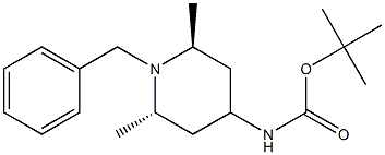 (1-苄基-2,6-二甲基哌啶-4-基)氨基甲酸叔丁酯结构式