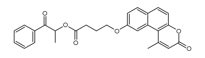 1-oxo-1-phenylpropan-2-yl 4-(1-methyl-benzo[f]coumarin-9-yloxy)butanoate Structure