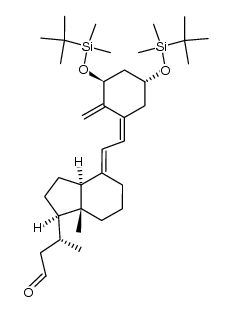 (5Z,7E,20R)-1α,3β-bis[(tert-butyldimethylsilyl)oxy]-20-formylmethyl-9,10-seco-5,7,10(19)-pregnatriene结构式