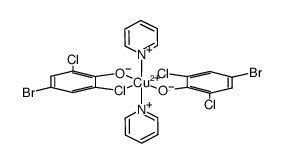 Cu(pyridine)2(4-bromo-2,6-dichlorophenolate)2 Structure