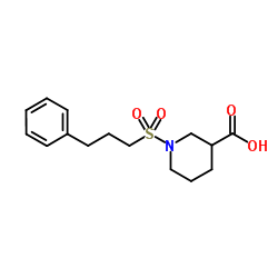 1-[(3-Phenylpropyl)sulfonyl]-3-piperidinecarboxylic acid结构式