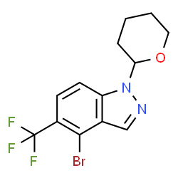 4-溴-1-(四氢-2H-吡喃-2-基)-5-(三氟甲基)-1H-吲唑结构式