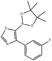 4-(3-Fluorophenyl)thiazole-5-boronic acid pinacol ester结构式