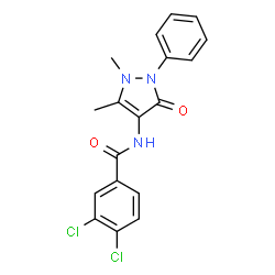 3,4-Dichloro-N-(1,5-dimethyl-3-oxo-2-phenyl-2,3-dihydro-1H-pyrazol-4-yl)benzamide结构式