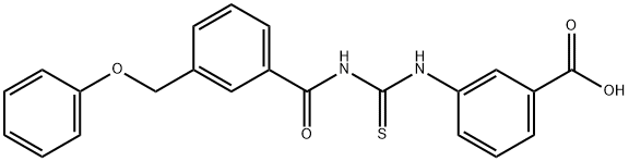 3-[[[[3-(phenoxymethyl)benzoyl]amino]thioxomethyl]amino]-benzoic acid Structure