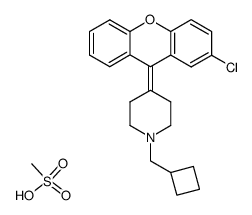 4-(2-Chloro-xanthen-9-ylidene)-1-cyclobutylmethyl-piperidine; compound with methanesulfonic acid Structure