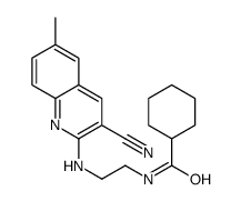 Cyclohexanecarboxamide, N-[2-[(3-cyano-6-methyl-2-quinolinyl)amino]ethyl]- (9CI) structure