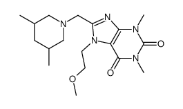 8-[(3,5-dimethylpiperidin-1-yl)methyl]-7-(2-methoxyethyl)-1,3-dimethylpurine-2,6-dione结构式