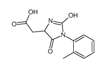 2-[1-(2-methylphenyl)-2,5-dioxoimidazolidin-4-yl]acetic acid Structure