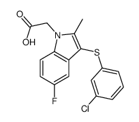 2-[3-(3-chlorophenyl)sulfanyl-5-fluoro-2-methylindol-1-yl]acetic acid Structure