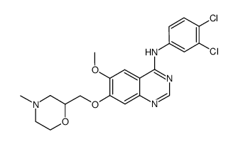 N-(3,4-dichlorophenyl)-7-{[(4-methylmorpholin-2-yl)methyl]oxy}-6-(methyloxy)quinazolin-4-amine结构式