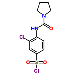 3-CHLORO-4-[(PYRROLIDINE-1-CARBONYL)-AMINO]-BENZENESULFONYL CHLORIDE picture