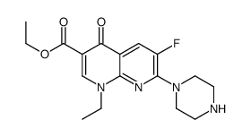 1-ETHYL-6-FLUORO-4-OXO-7-PIPERAZIN-1-YL-1,4-DIHYDRO-[1,8]NAPHTHYRIDINE-3-CARBOXYLIC ACID ETHYL ESTER结构式