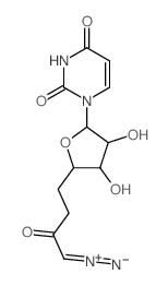 [4-[5-(2,4-dioxopyrimidin-1-yl)-3,4-dihydroxy-oxolan-2-yl]-2-oxo-butylidene]-imino-azanium结构式