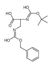 N-[叔丁氧羰基]-3-[[苄氧羰基]氨基]-D-丙氨酸结构式